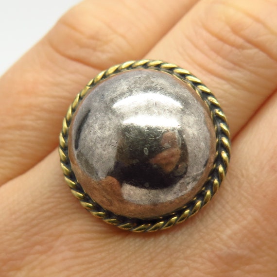 925 Sterling Silver 2-tone Vintage Mexico Hemisphere 925 Sterling Silver 2-tone Vintage Mexico Hemisphere