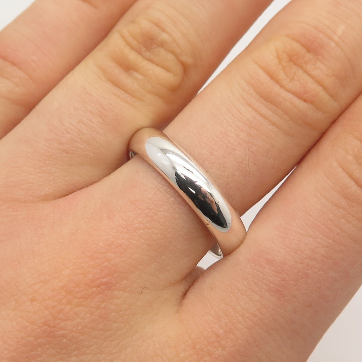 925 Sterling Silver Vintage Classic Wedding Band Ring Size