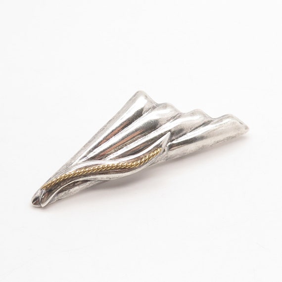 925 Sterling Silver 2-Tone Vintage Mexico Ribbed … - image 3