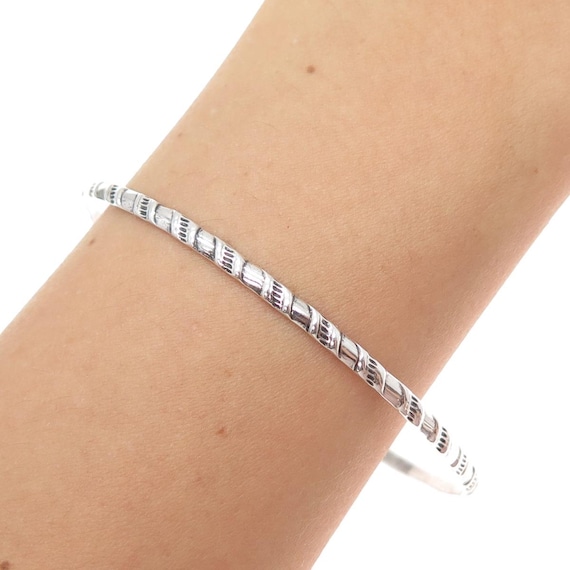 925 Sterling Silver Vintage Twisted Bangle Bracelet 8