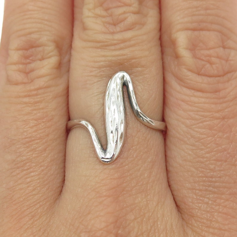 925 Sterling Silver Vintage Zigzag Modernist Ring Size 8 Etsy