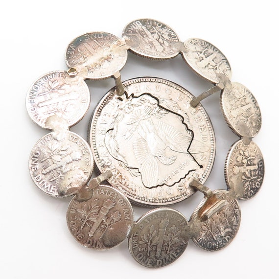 900 Silver Vintage Morgan Dollar and Roosevelt Di… - image 4