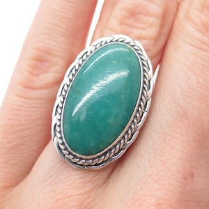 Old Pawn Sterling Silver Vintage Southwestern Kingman Turquoise Ring Size 5.25
