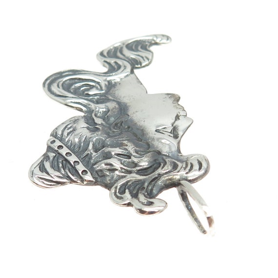 925 Sterling Silver Vintage Victorian Lady Oxidiz… - image 6