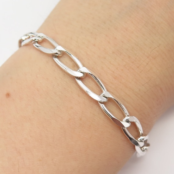 Bracelet Fantaisie En Argent Sterling 925 - Maillons Ovales - Neuf Avec étiquettes - Fabriqué En France