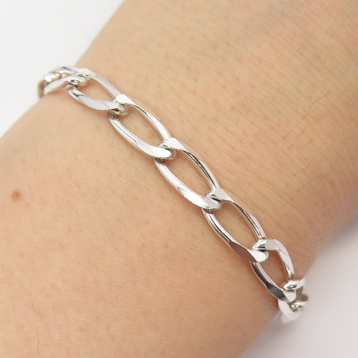 925 Sterling Silver Vintage Oval Link Bracelet 7 3/4 - Etsy Hong Kong