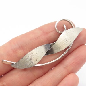 925 Sterling Silver Vintage Modernist Pin Brooch