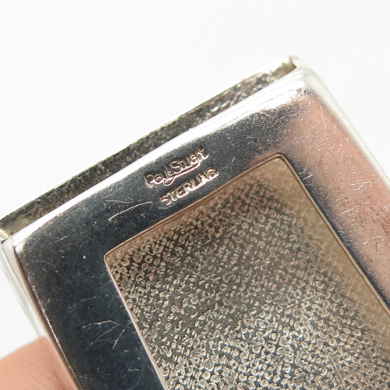 925 Sterling Silver Vintage Paul Stuart EMS Textured Belt Buckle