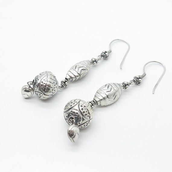 925 Sterling Silver Vintage Ethnic Dangling Hook … - image 6