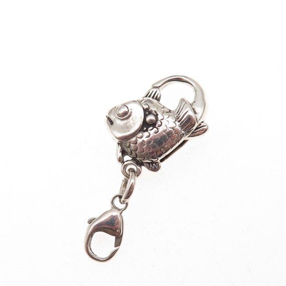 Trollbeads LAA Sterling Silver Vintage Bracelet / Necklace Big Fish Lobster Lock View 4