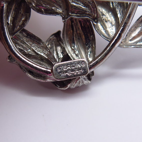 925 Sterling Silver Vintage Carl Art Leaf Pin Bro… - image 5