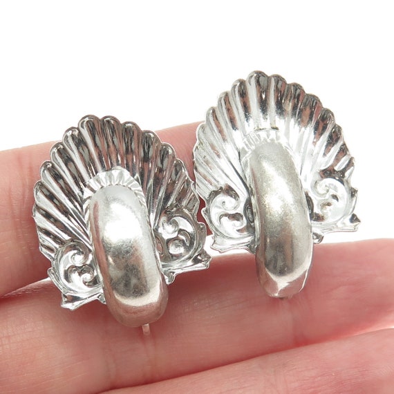 925 Sterling Silver Antique Art Deco Seashell Rep… - image 1