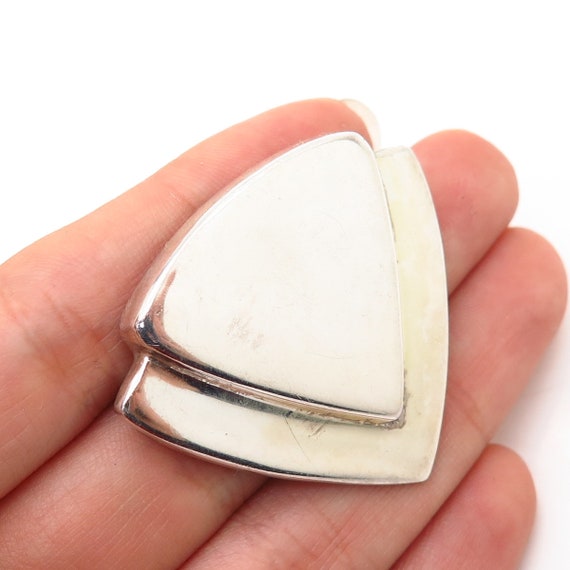 925 Sterling Silver Vintage Modernist Triangle De… - image 1