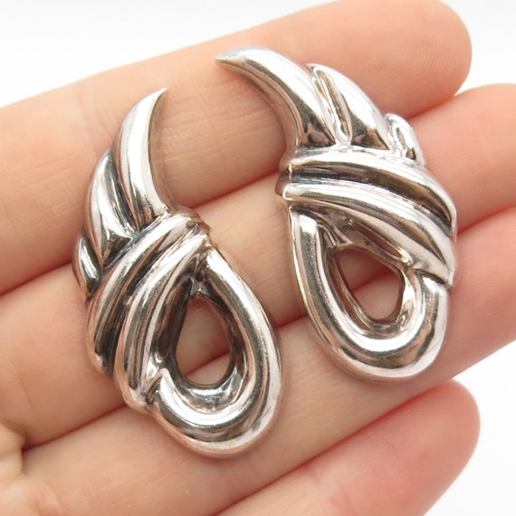 925 Sterling Silver Vintage Mexico Knot Earrings - image 1