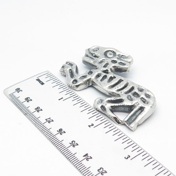 925 Sterling Silver Vintage Tribal Pin Brooch - image 3