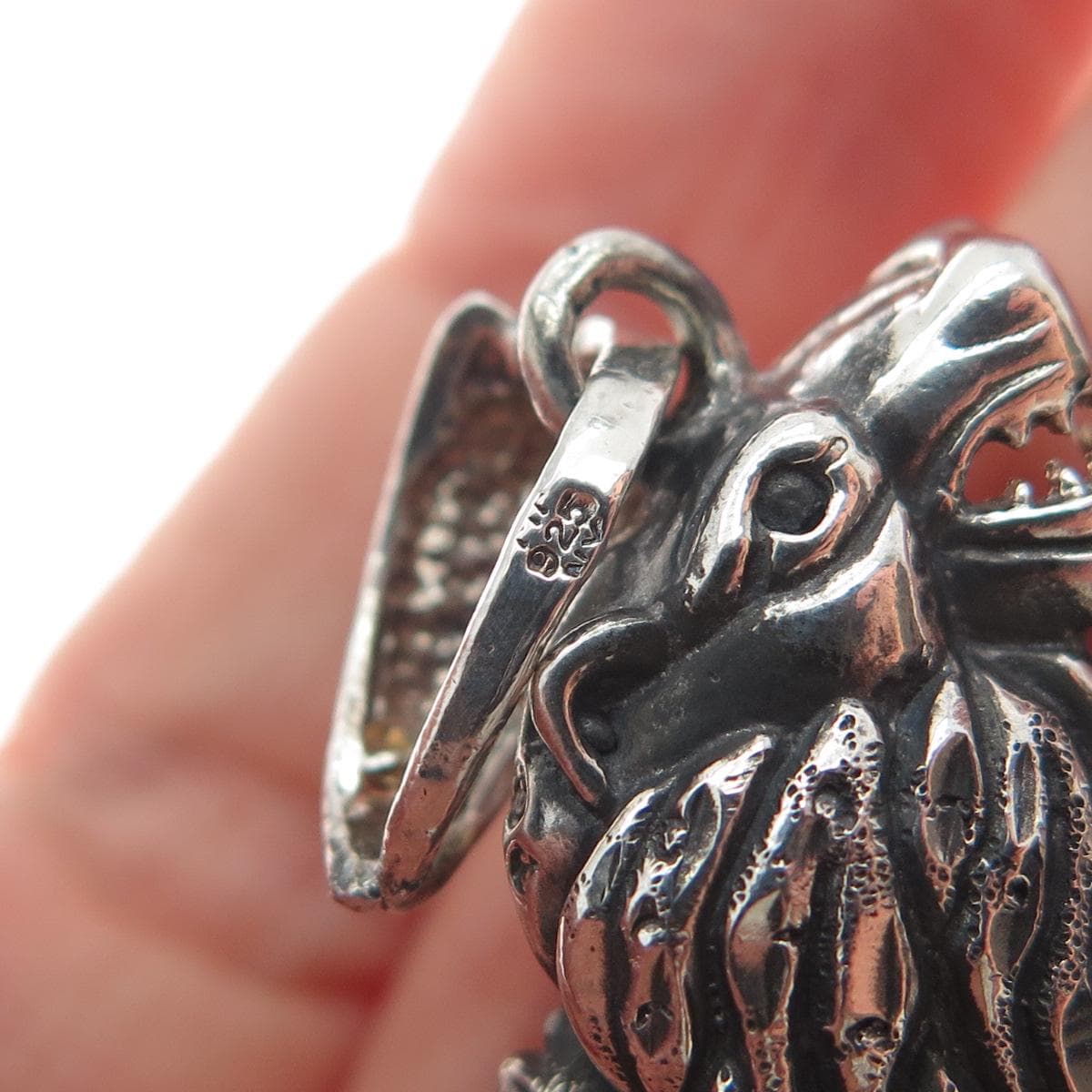 FRENCH & FRANKLIN 925 Sterling Silver Vintage Lion Oxidized