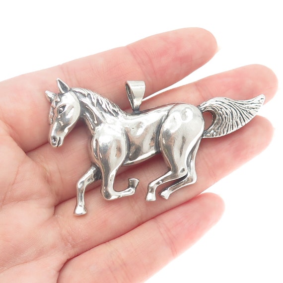 925 Sterling Silver Vintage Wild Horse Pendant