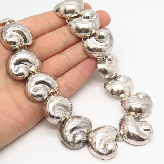 925 Sterling Silver Vintage Mexico Swirl Design Solid Chain