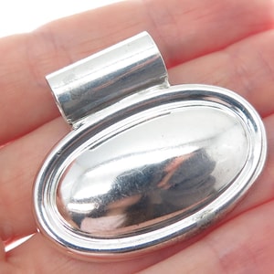 925 Sterling Silver Vintage Mexico Modernist Dome Slide Pendant
