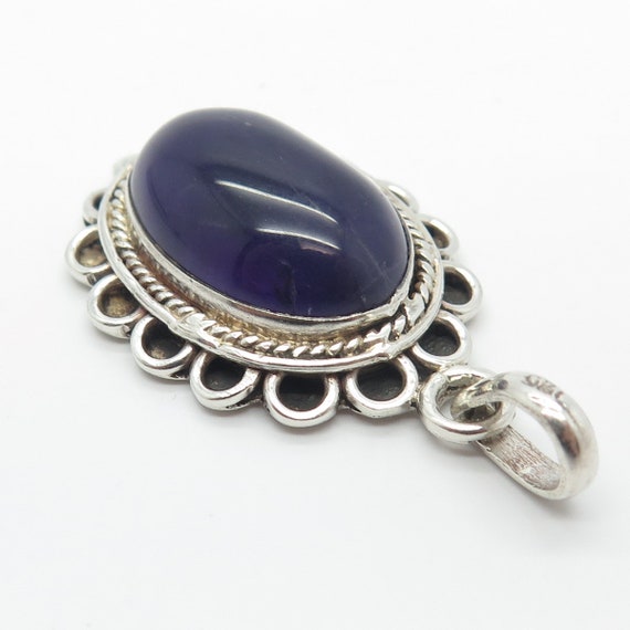 925 Sterling Silver Vintage Real Amethyst Gem Ova… - image 7