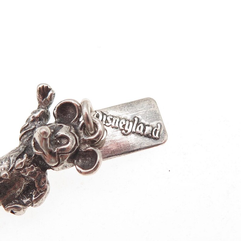 Walt Disney 925 Sterling Silver Vintage Mickey Mouse Oxidized 3D Charm Pendant image 6