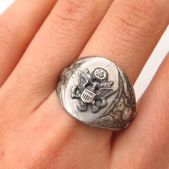 sterling silver military ring