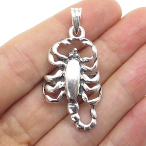 925 Sterling Silver Vintage Scorpio Zodiac Sign Pendant