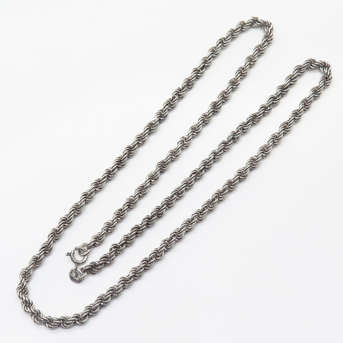 925 Sterling Silver Vintage Italy Twisted Rope Chain Necklace Etsy