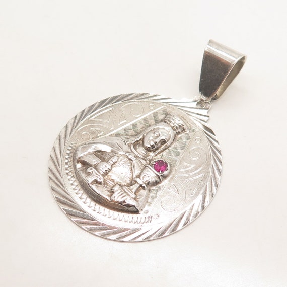 925 Sterling Silver Vintage Real Pink Sapphire Ge… - image 4