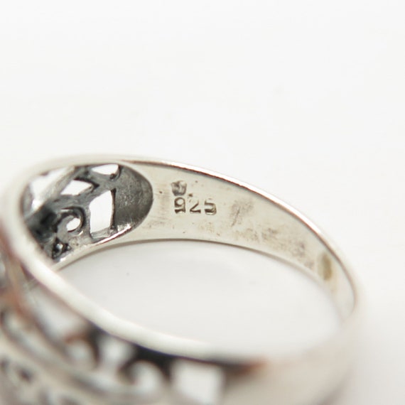 925 Sterling Silver Vintage Swirl / Ornate Ring Size 6 3/4