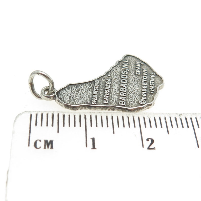 925 Sterling Silver Vintage Barbados Island Pendant image 3