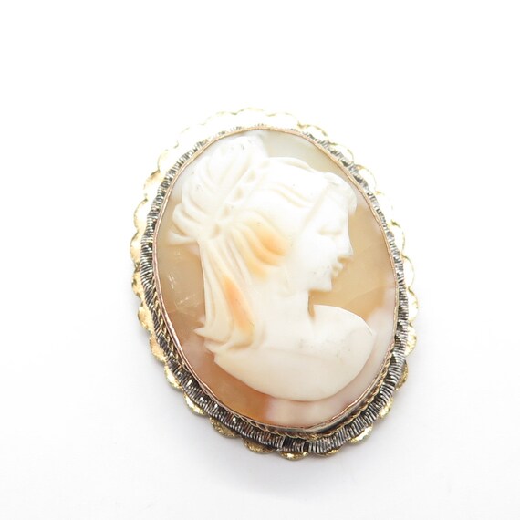 800 Silver Gold-Plated Antique Art Deco Mother-Of… - image 4