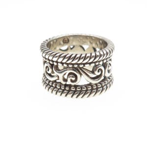 BRIGHTON 925 Sterling Silver Vintage Swirl Oxidized Ring Size 6.25 afbeelding 3