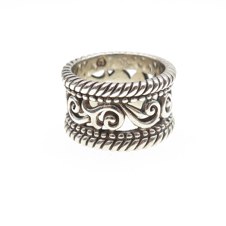 BRIGHTON 925 Sterling Silver Vintage Swirl Oxidized Ring Size 6.25 afbeelding 3