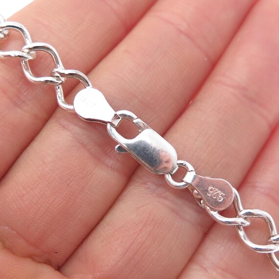 925 Sterling Silver Vintage Italy Curb Link Bracelet … - Gem