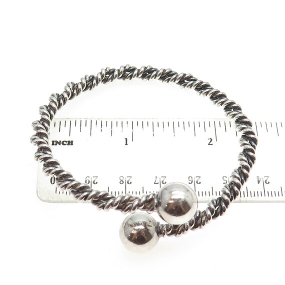 925 Sterling Silver Vintage Twisted Cuff Bracelet… - image 2
