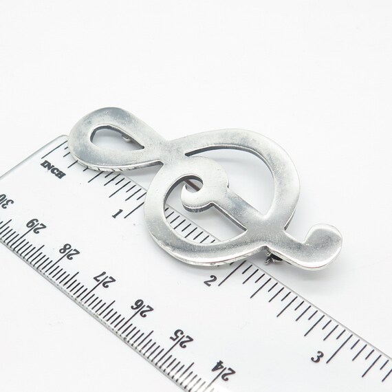 925 Sterling Silver Vintage Mexico Treble Clef Pi… - image 3