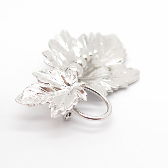 925 Sterling Silver Vintage BB Leaves and Grapes … - image 4