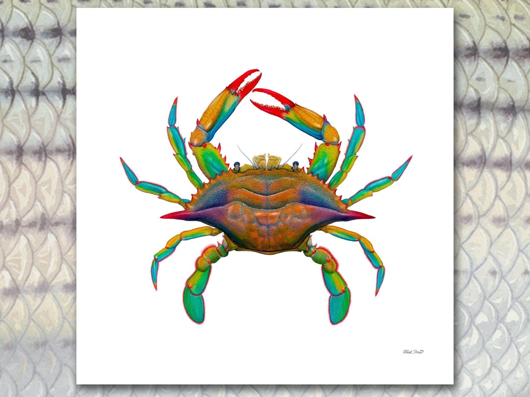 Masterworks Canvas POP ART Maryland Blue Crab by Flick Ford