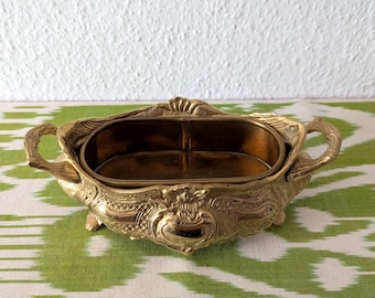 Brass Plant Pot Baroque Jardiniere Vintage