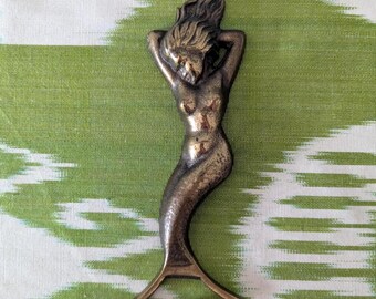 Brass Mermaid Bottle Opener Vintage