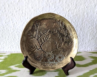 Brass Dish Wall Plate Collini Austria Vintage