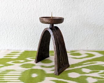 Bronze Candlestick Holder Brutalism Strassacker Germany 1970s Vintage