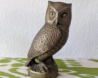 Big Brass Owl Gerstenberg Figurine Vintage