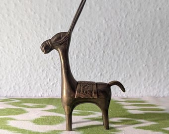 Brass Donkey Figurine Mule Mid Century Vintage