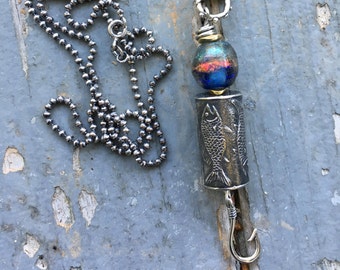 Anne Choi Etsy - anne choi sterling silver fish bead with bashabead and fish hook by seejanesbeads