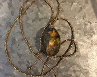 Basha Bead Necklace with Gold Hematite Beads by SeeJanesBeads