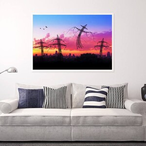 Free spirit photograph, Colorful living room poster, Office wall art, Sunset sunrise picture, Landscape fine art print, Creative photography image 2