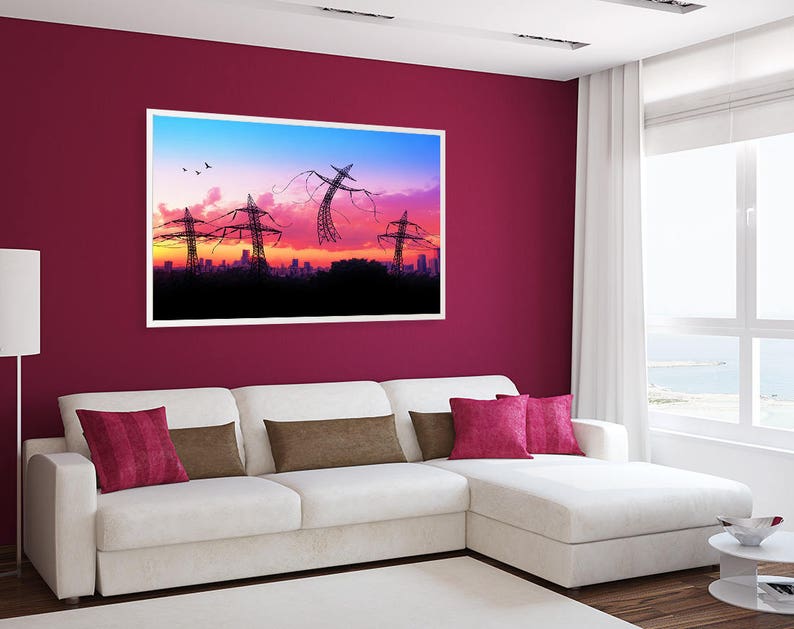 Free spirit photograph, Colorful living room poster, Office wall art, Sunset sunrise picture, Landscape fine art print, Creative photography image 3