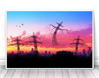 Free spirit photograph, Colorful living room poster, Office wall art, Sunset sunrise picture, Landscape fine art print, Creative photography